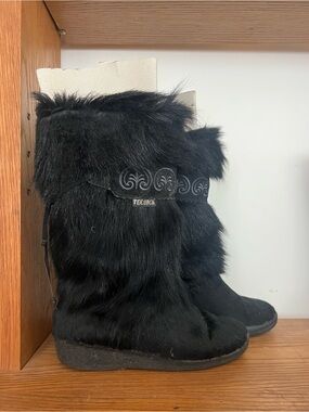 Tecnica Black Faux Fur Women's Winter Boots